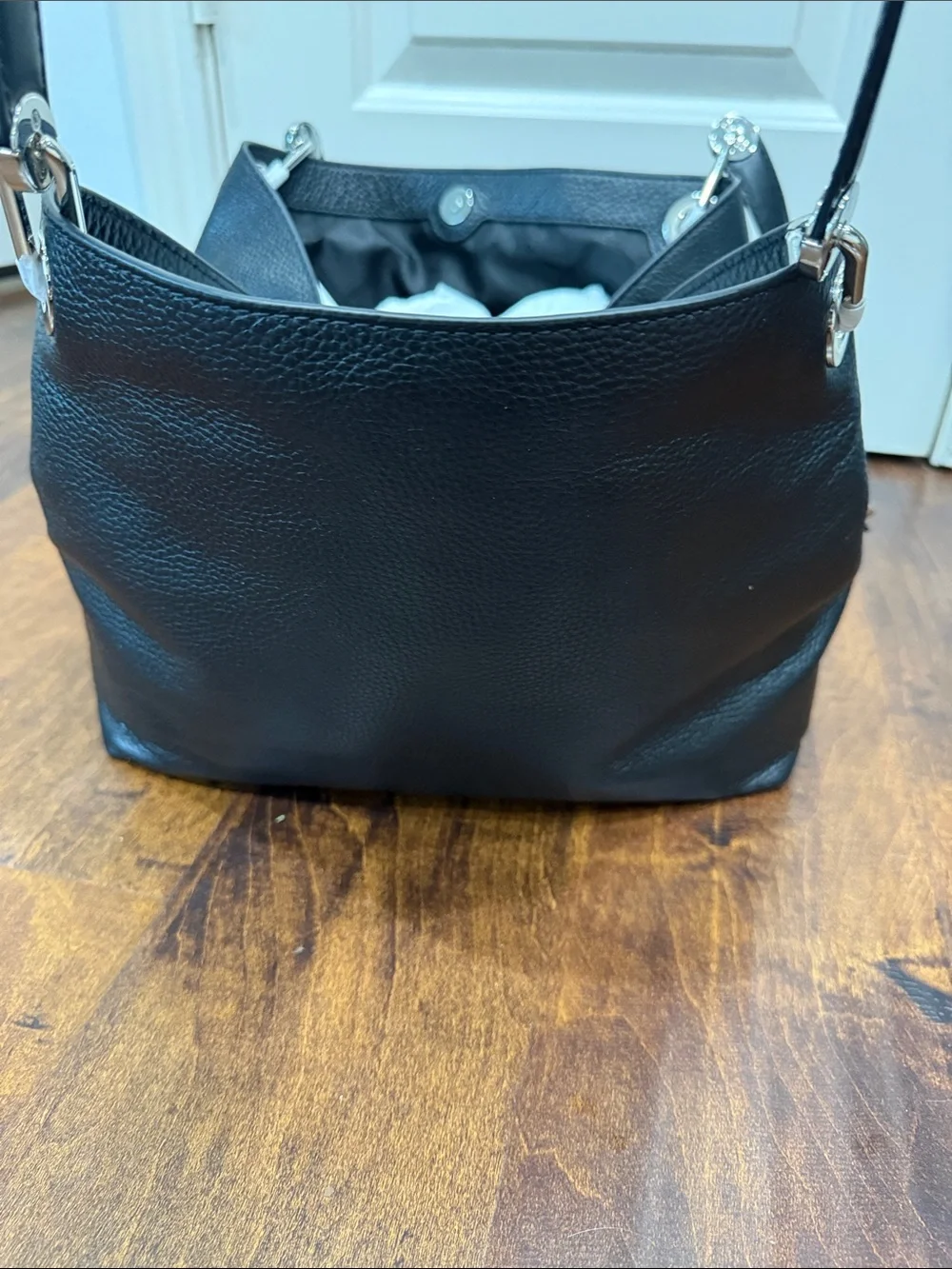 Michael Kors Black Pebbled Leather Double-Handle Shoulder Tote